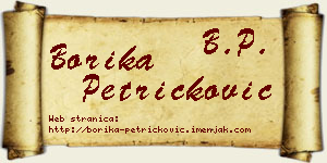 Borika Petričković vizit kartica